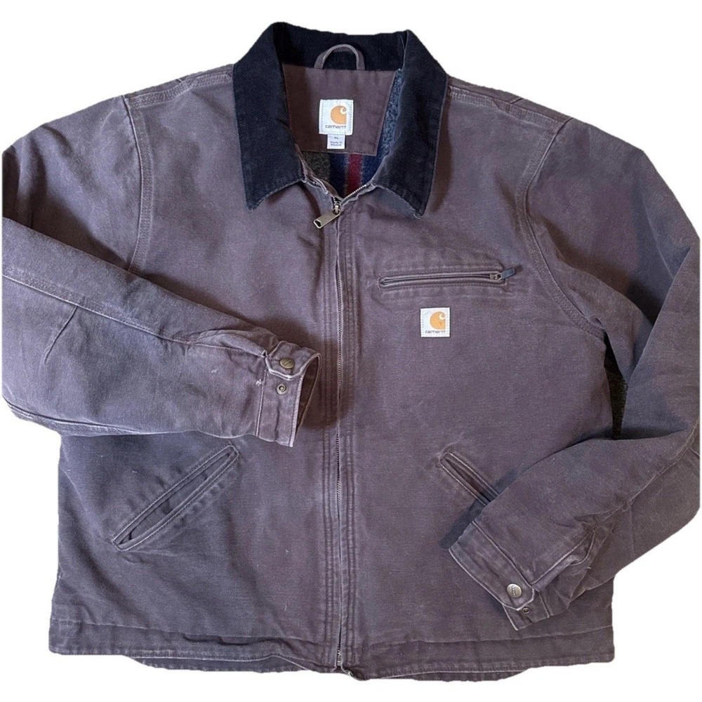 Carhartt Detroit Interstellar Blanket Lined XL Brown Perfectly Distressed